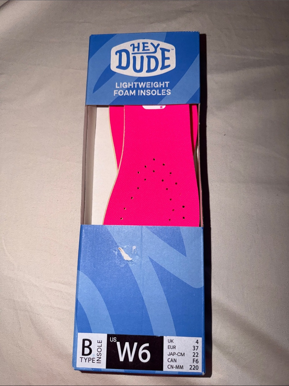 Hey Dude Bright Pink Lightweight Foam Insoles - Women's W6